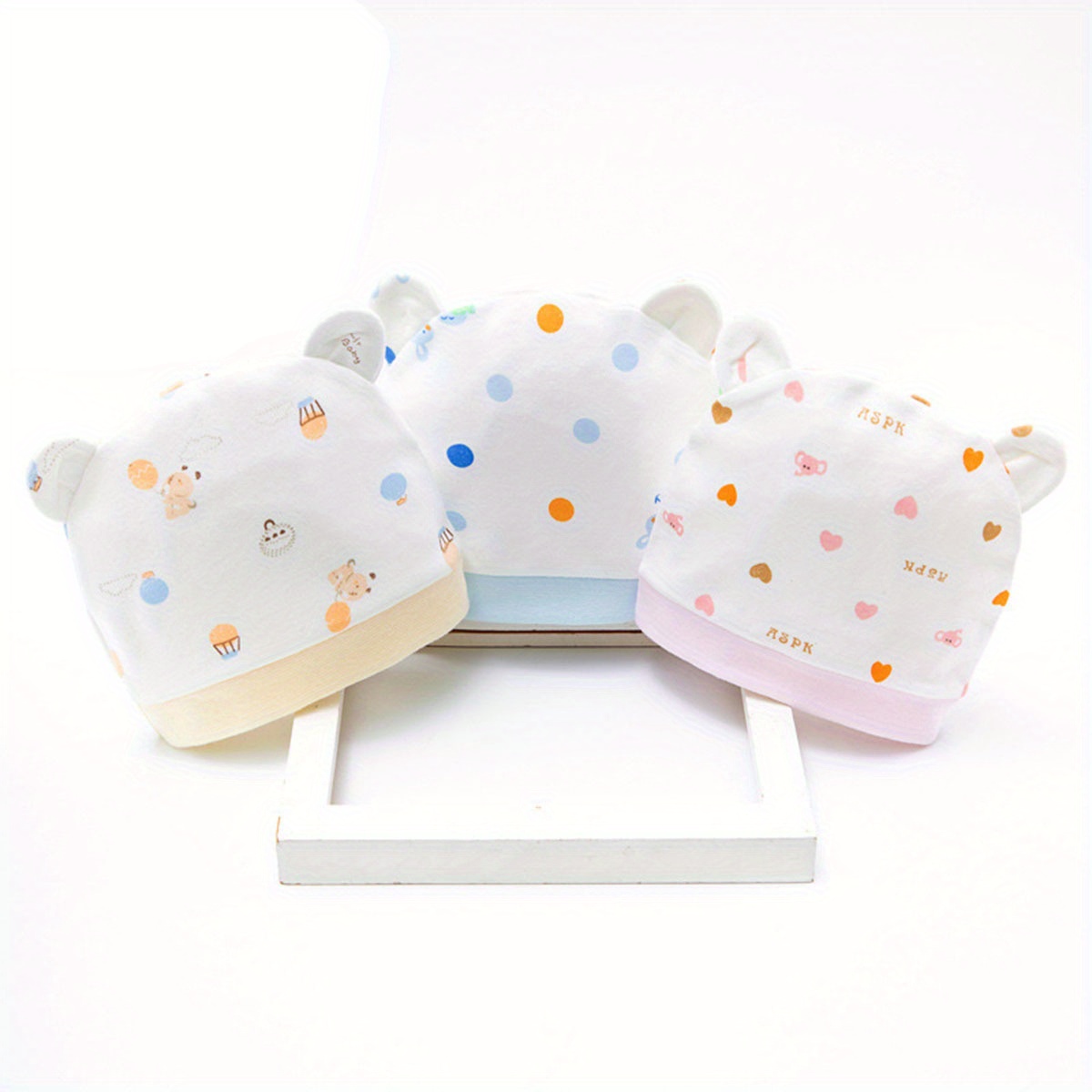 3pcs Casual Cute Cartoon Comfortable Cap For Spring And Autumn Newborn Baby Boys And Girls