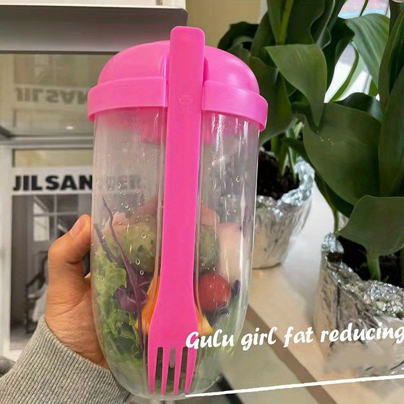  FIVENUM Salad Shaker Cup, Portable Salad Shaker Container to Go  Fresh Salad Cup to Go Fruit and Vegetable Salad Cups Container Salad Lunch  Cup Container Salad Meal Shaker Cup : Home