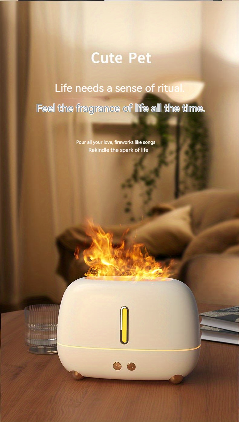 flame humidifier ultrasonic luxury humidifiers are suitable for use in bedrooms homes offices or plants top filling cold fog 250ml up to 8 16 hours details 3