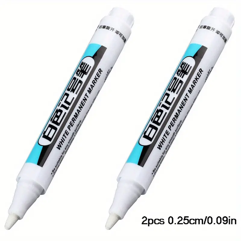 1/4Pcs White Permanent Paint Pen set for Wood Rock Plastic Leather