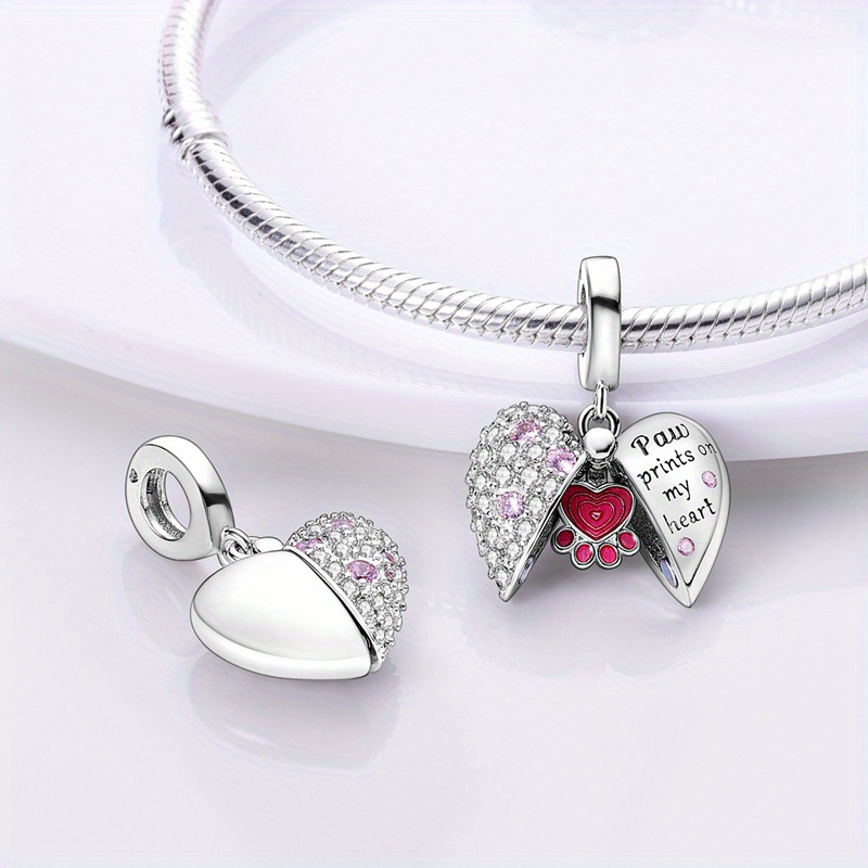 5Pcs/Lot Leopard Print Love Heart Charms Accessory for Custom Handmade  Jewelry Bracelets Pendant