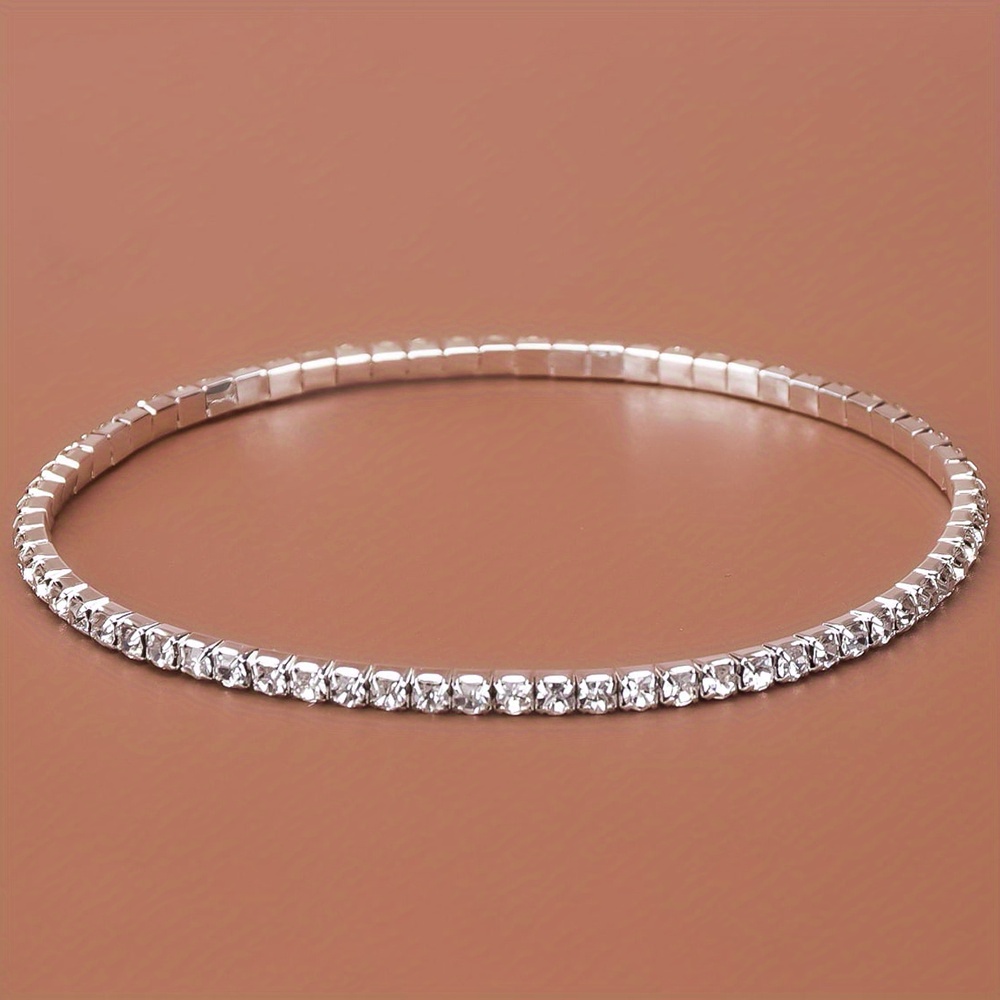 Rhinestone Claw Chain Silver Plated Anklet