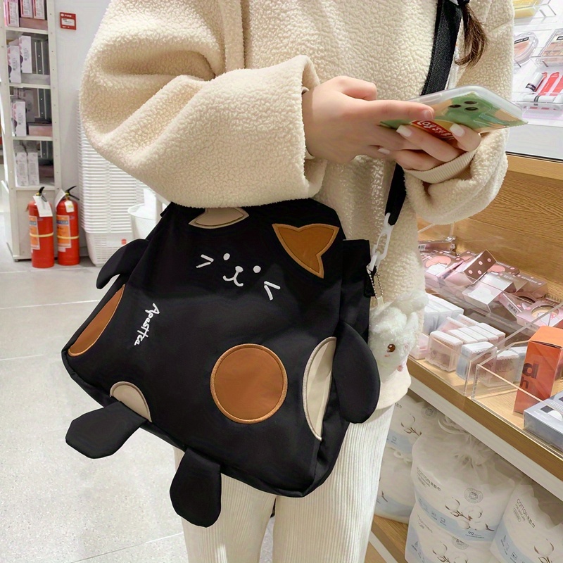 Cartoon Cat Design Crossbody Bag Kawaii Anime Shoulder Bag Temu