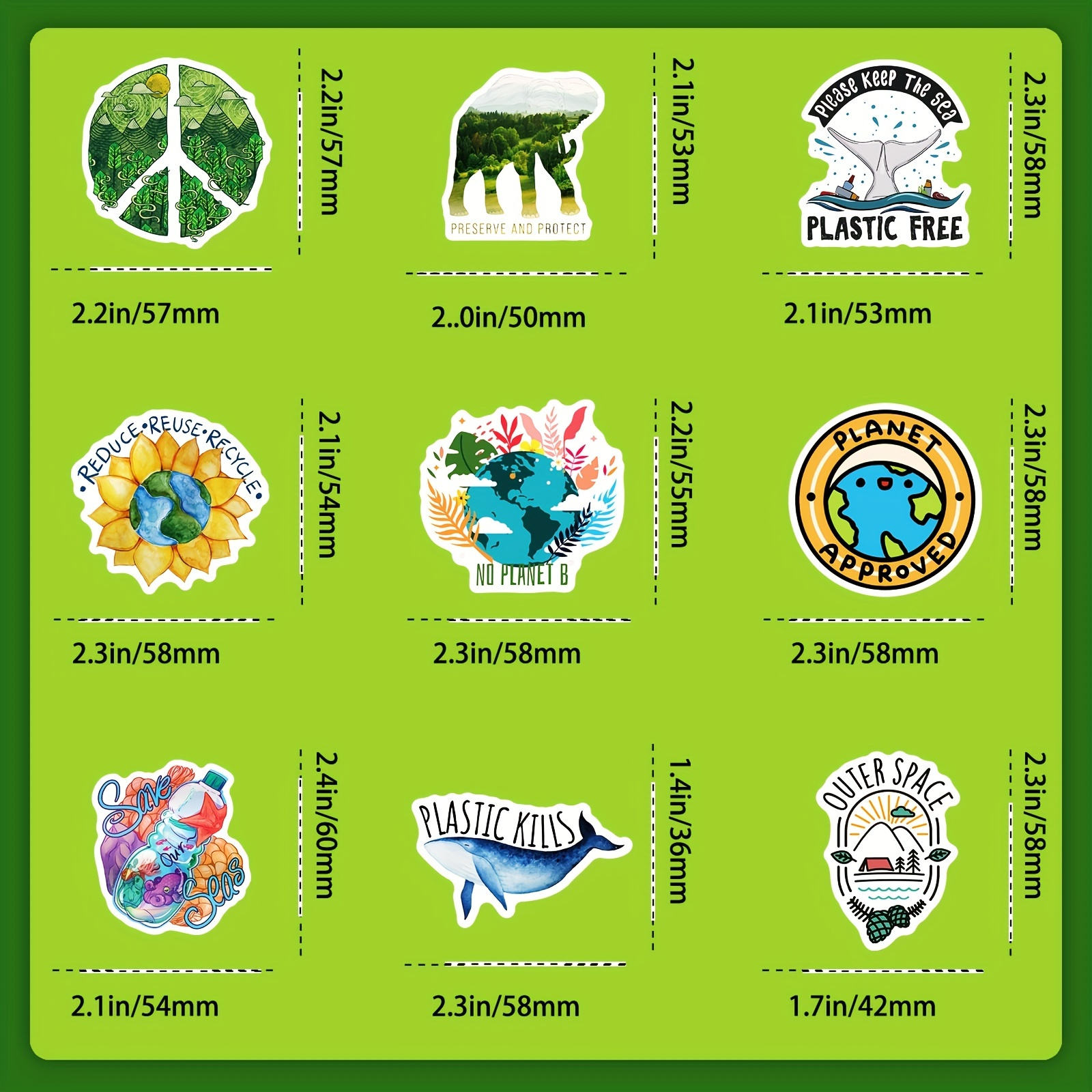 Environmental Protection Stickers Earth Stickers Save Earth Temu