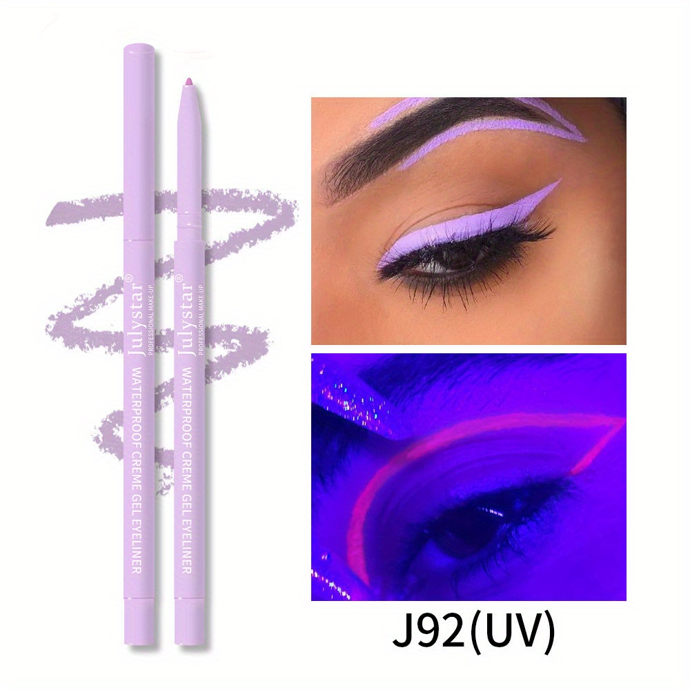 UV Fluorescent Eyeliner Gel Pen Waterproof Smudge Proof Pearly Eyeliner
