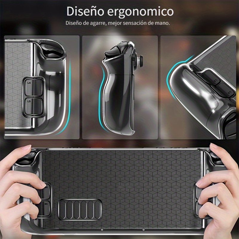 Funda protectora para Steam Deck 2022, funda de vapor transparente,  cubierta suave de TPU con protección completa, absorción de golpes, diseño