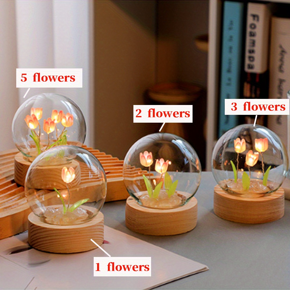 1/2 Pezzi Fatti A Mano Tulipano Luce Notturna, Decorazione Domestica Fai Da  Te Simulazione Fiore Camera Da Letto Lampada Da Tavolo Per Bambini Ragazza  Coppia Amici Regalo Atmosfera Decorazione Ornamenti Da Scrivania