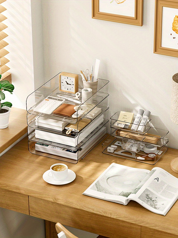 Stackable Desktop Organizer Paper Stationery Books Efficient Temu United Kingdom