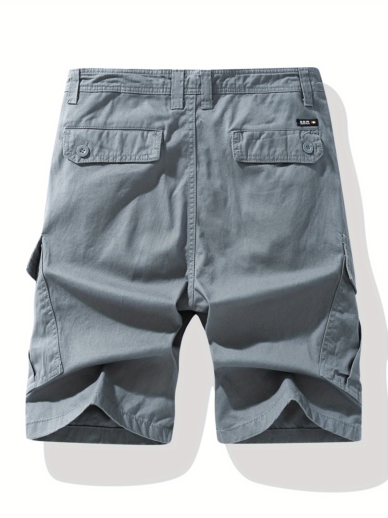 Men's Plain Flap Pocket Cotton Cargo Shorts For Spring And Summer - Temu