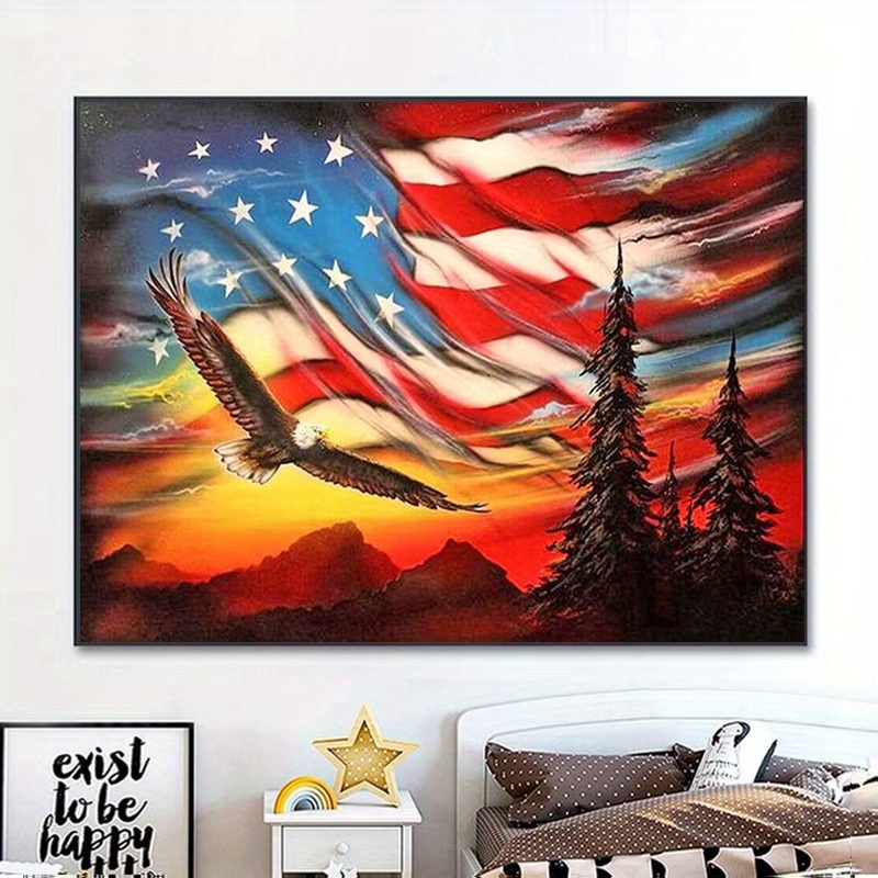 American Flag on Flower DIY Diamond Painting – All Diamond Painting