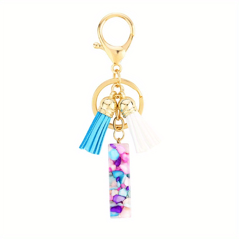 HOYUNLA Initial Letter Keychain Crystal Alphabet Keyring for Women Backpack Car Key Chain Decoration