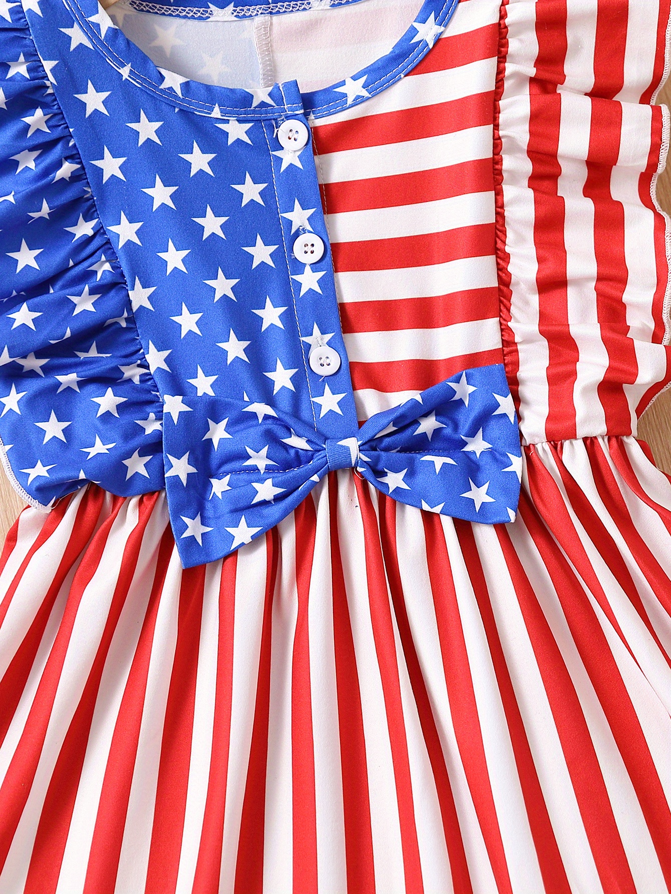 American Flag Striped Mini Dress | 4th Of July Patriotic Splicing Ruffled Sundress | Sleeveless V-Neck Summer Dress