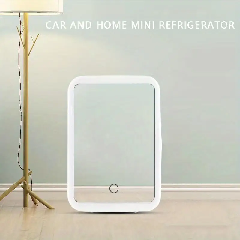 1pc mini mirror refrigerator 6l 8l can mini fridge with 3 adjustable light led mirror for skin care cosmetic makeup car and household dual use beauty refrigerator details 8