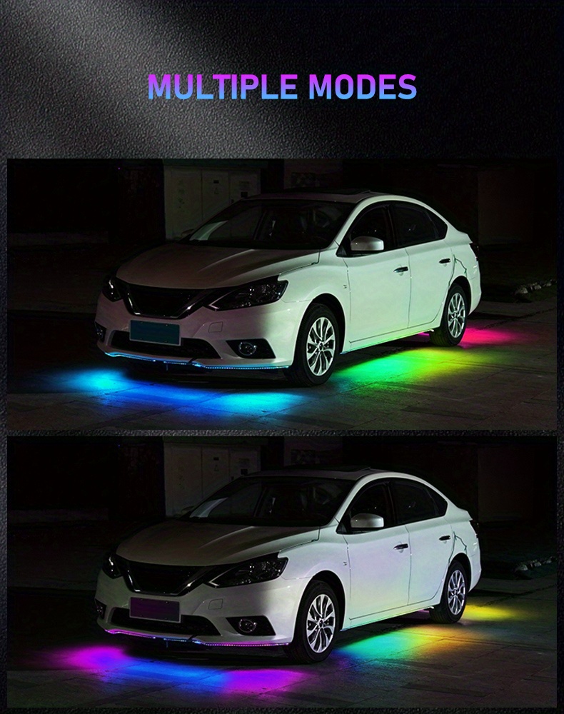 Voiceactivated Rgb Led Car Underglow Light Strip Create A Unique