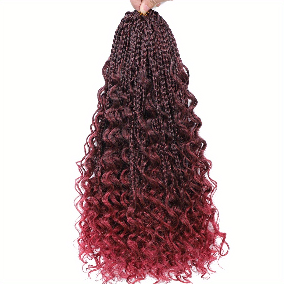 Ombre Box Braids Crochet Braids Curly Ends 1b T30 T27 Tbug Goddess Box ...