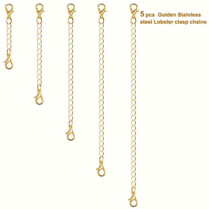 Necklace Extender 10Pcs Chain Extenders for Necklaces Bracelet,Gold and  Silver Plated Extender Chain Necklace Chains for Jewelry Making