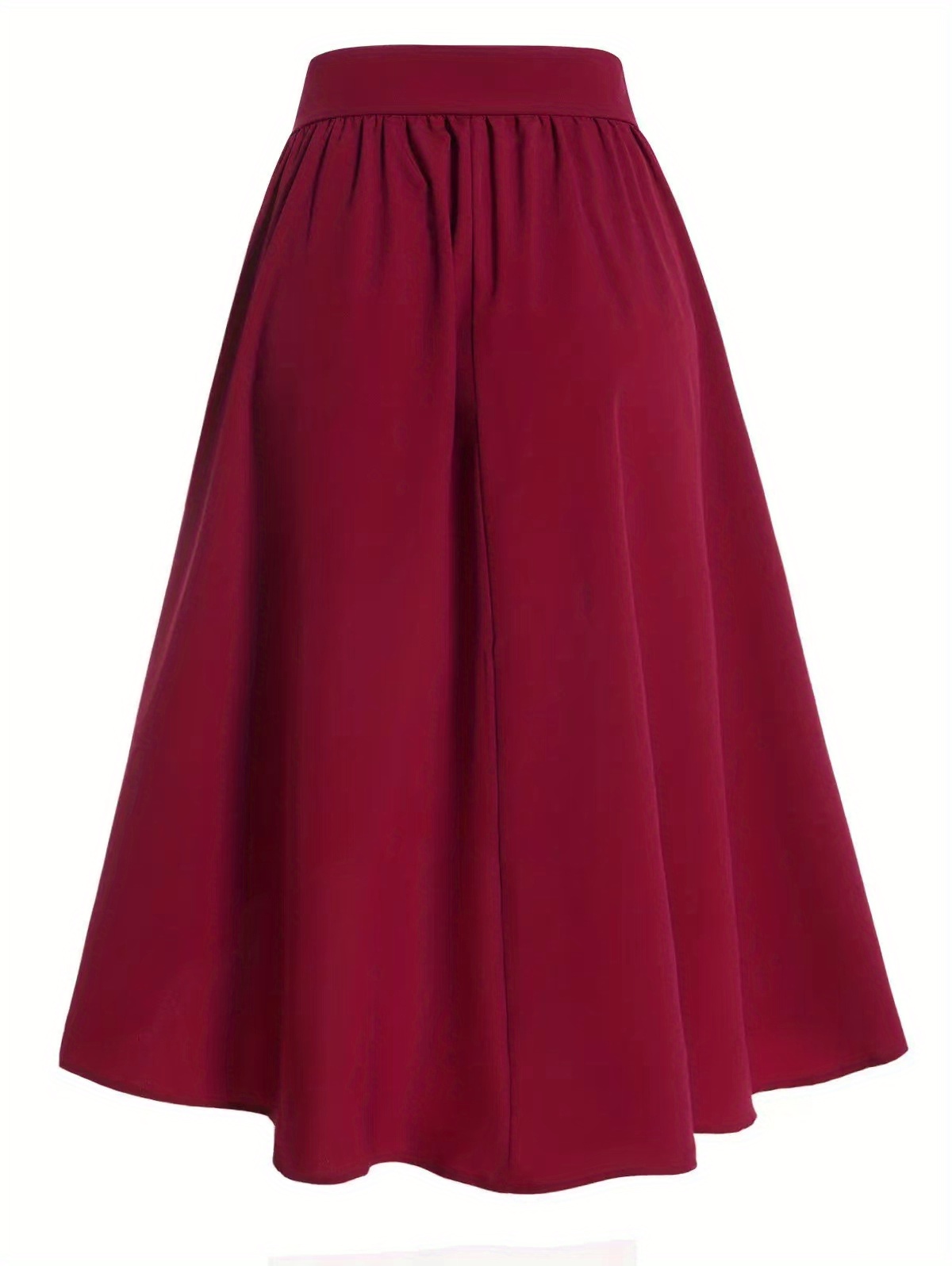 Solid Asymmetrical Hem Skirts, Elegant Ruched Slim Waist Skirts, Women ...