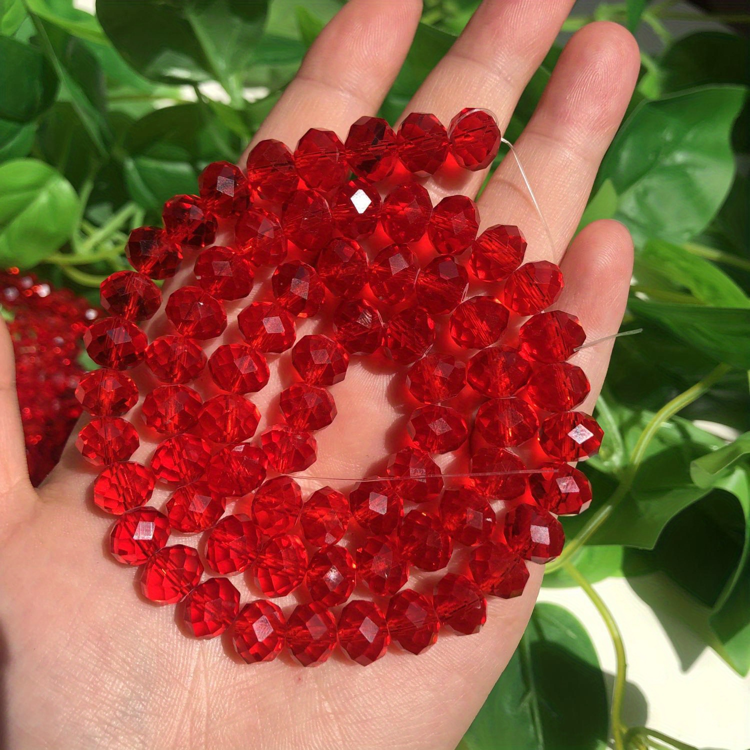 10 Strands 4mm Rondelle Crystal Glass Beads, Micro 48 Faceted Tiny Glass  Beads Diamond Cut Gemstone Strand Loose Beads Sparkly Beads for DIY Jewelry