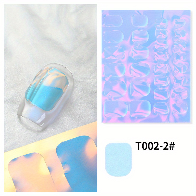 Holographic Aurora Film Nail Glass Foil Stickers Sparkly Ice - Temu