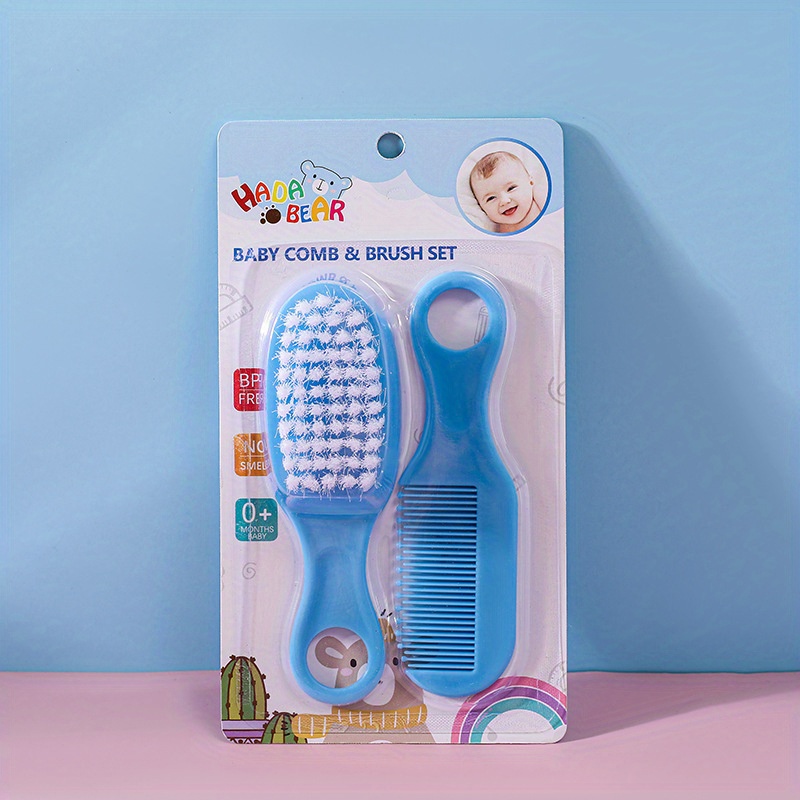Little Angel - Juego de cepillo y peine para el pelo del bebé, kit de  cepillo para bebés, peine para bebés (azul)