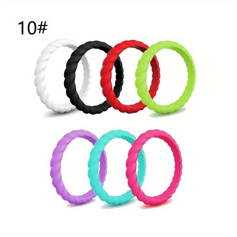 7pc Silicon Sporty Stacking Rings for Daily Outfits