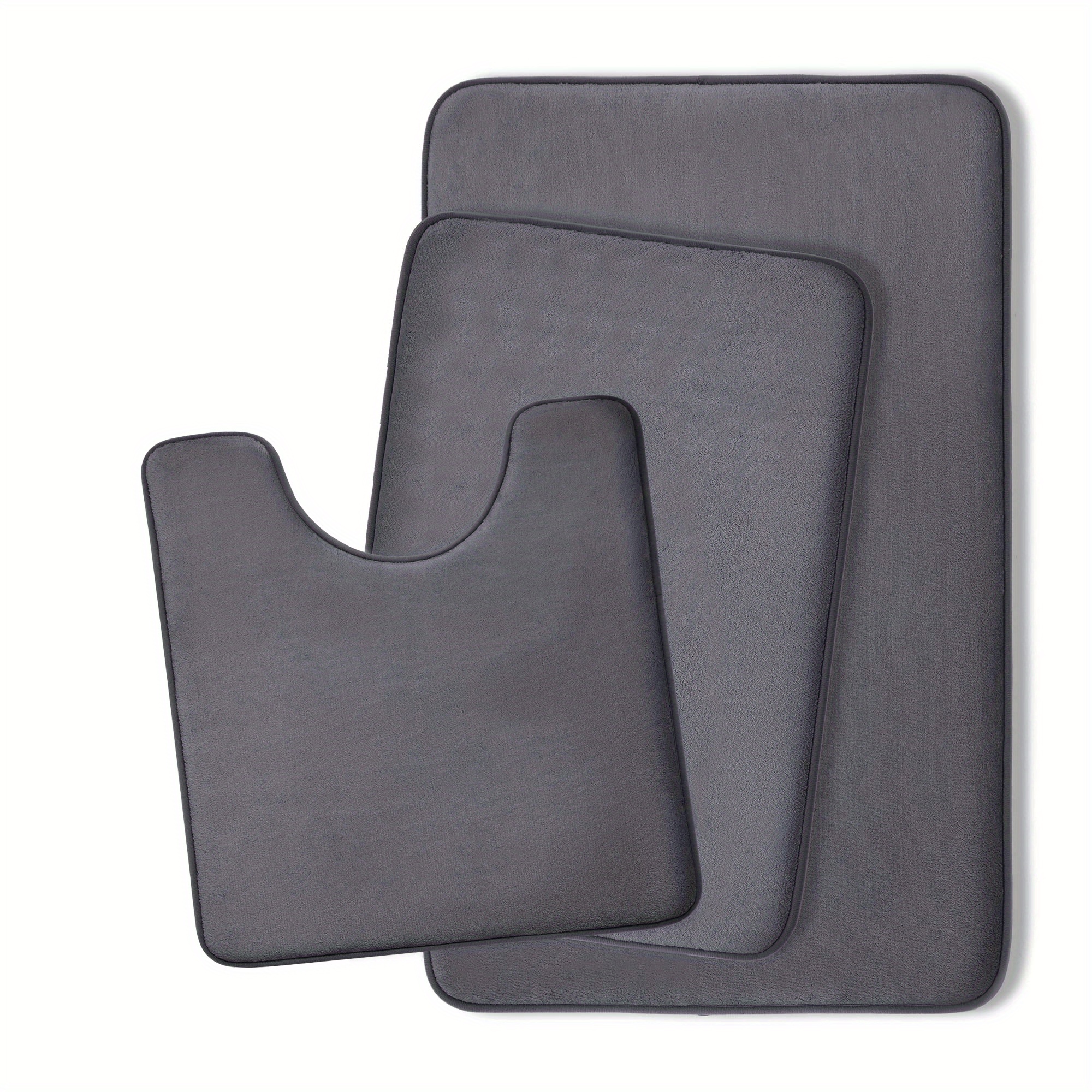 3pcs Memory Foam Bath Mats - Soft & Absorbent Non-Slip Foot Mat