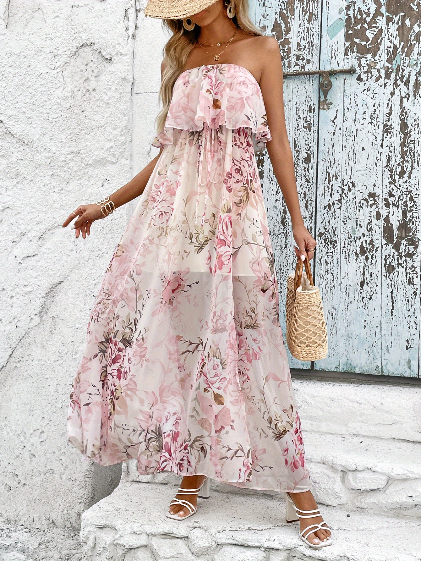 Pleated Off-Shoulder Dress