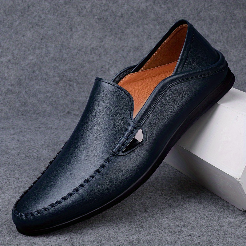 Men's Leather Slip On Loafers Simple Casual Walking