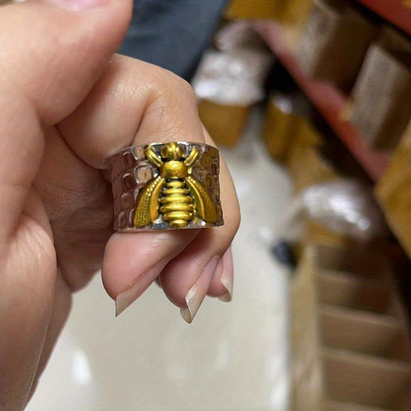 1pc Men's Retro Bee Ring Fashion Jewelry Accessories