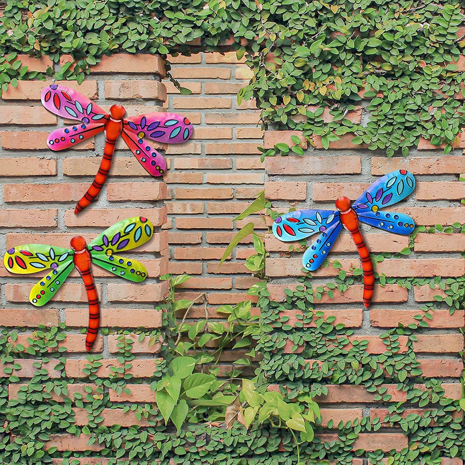 8-Piece 3D Dragonfly Garden Clips - Outdoor Decor & Bug Repellent