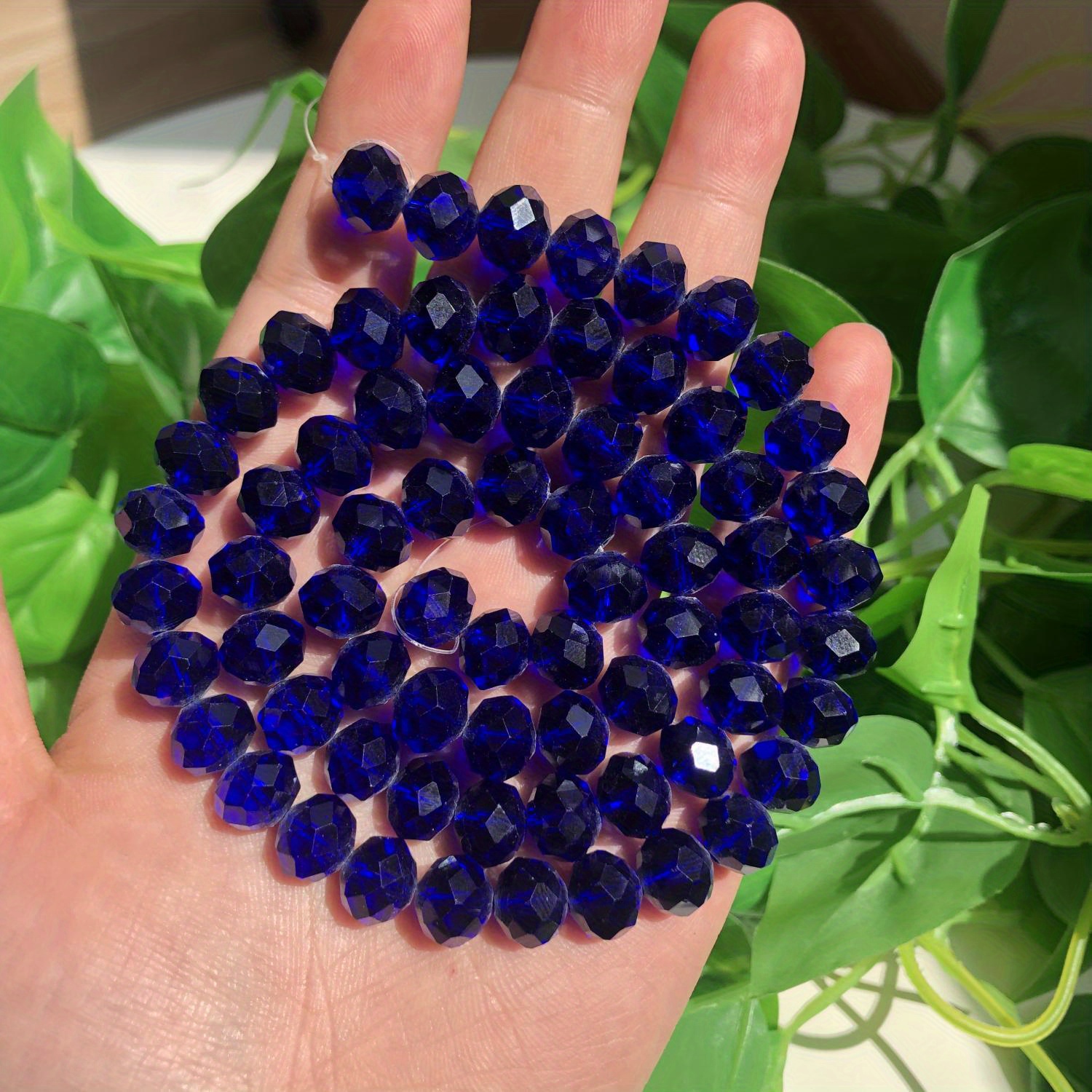 Crystal Beads, Faceted Rondelle 1.5x2.5mm, Opaque Dark Sapphire (2