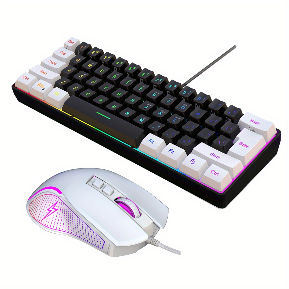 Upgrade Home Office 61 button Backlit Keyboard Mouse - Temu