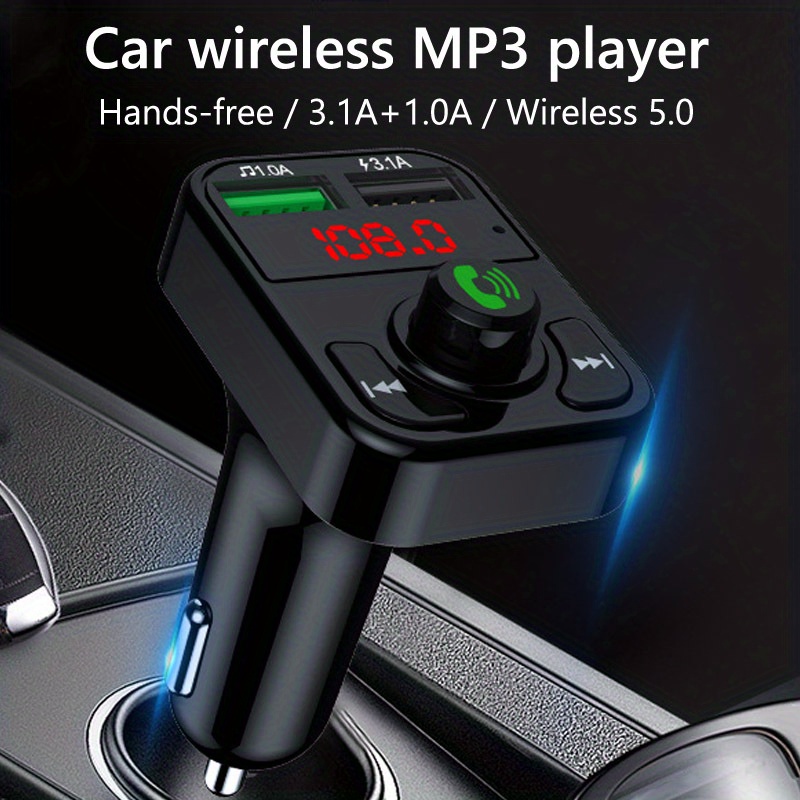JaJaBor Car FM Transmitter Music MP3 Player 2 USB Phone Charger Wireless  Handsfree Car Kit