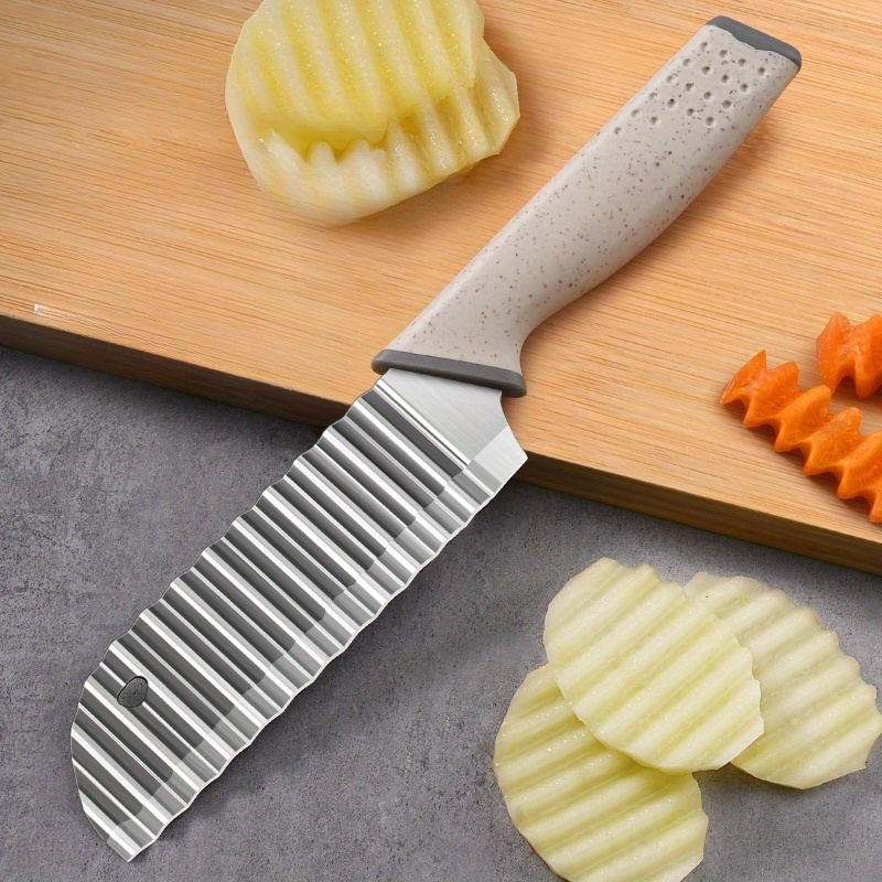 Wave Potato Slicer French Fry Crinkle Chips Vegetables Knife Cutter Wavy  Zig Zag