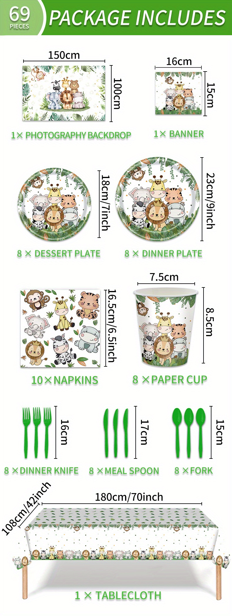 Zoo Theme Party Supplies Jungle Animals Paper Plates Napkin Temu