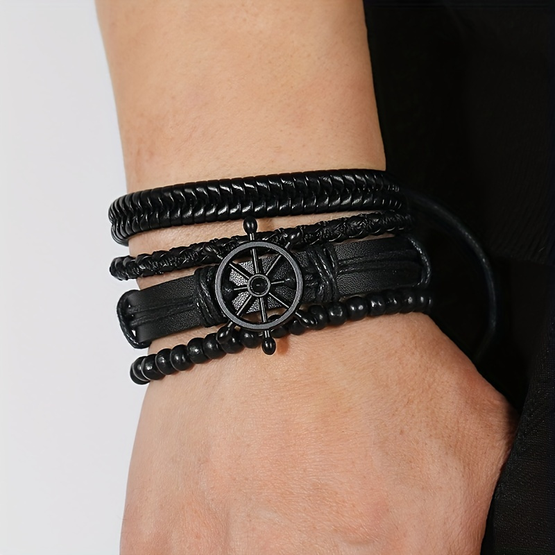 original bracelet gift for men ethnic jewelry with fashion leather rope handwoven details 4