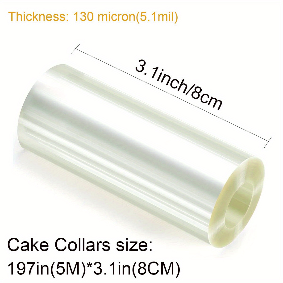 1pc transparent acetate cake collar roll for baking and decorating 4 x 197inch 394inch thick 130 microns perfect for chocolate mousse and mousse cake strips