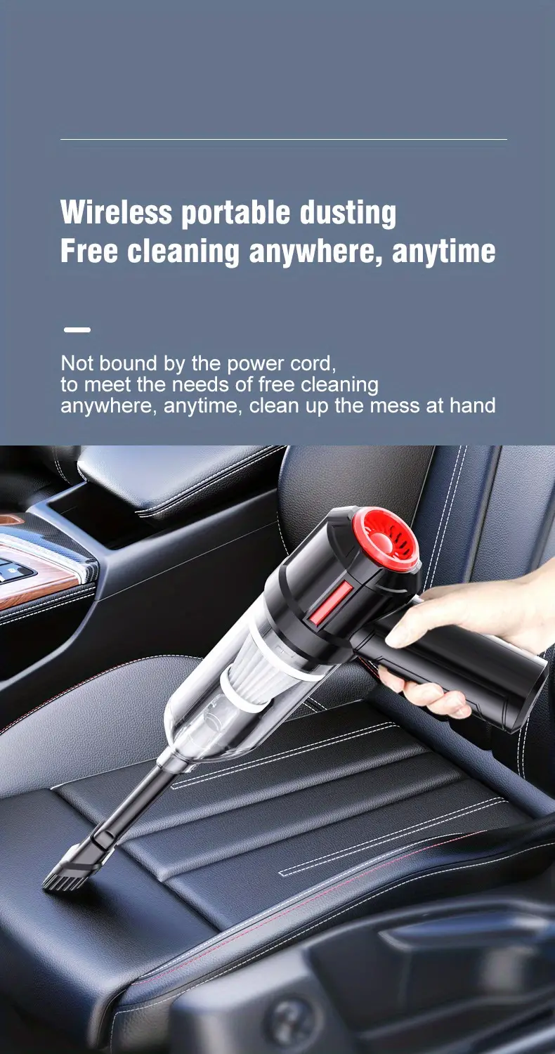 handheld vacuum cleaner cordless 3 in 1 portable small cordless handheld vacuum cleaner rechargeable with powerful suction wet dry mini vacuum cleaner detailing cleaning kit for car home office pet details 3