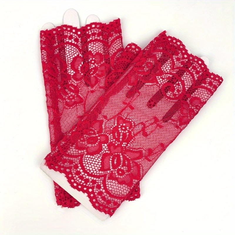 Half Finger Lace Gloves Elegant Women Perfect Tea Parties Temu