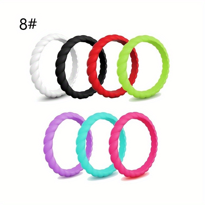 7pc Silicon Sporty Stacking Rings for Daily Outfits