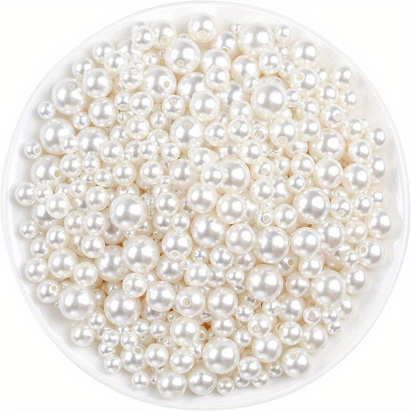 150Pcs/Pack Mix Size 3/4/5/6/8mm Beads With Hole Colorful Pearls Round  Acrylic