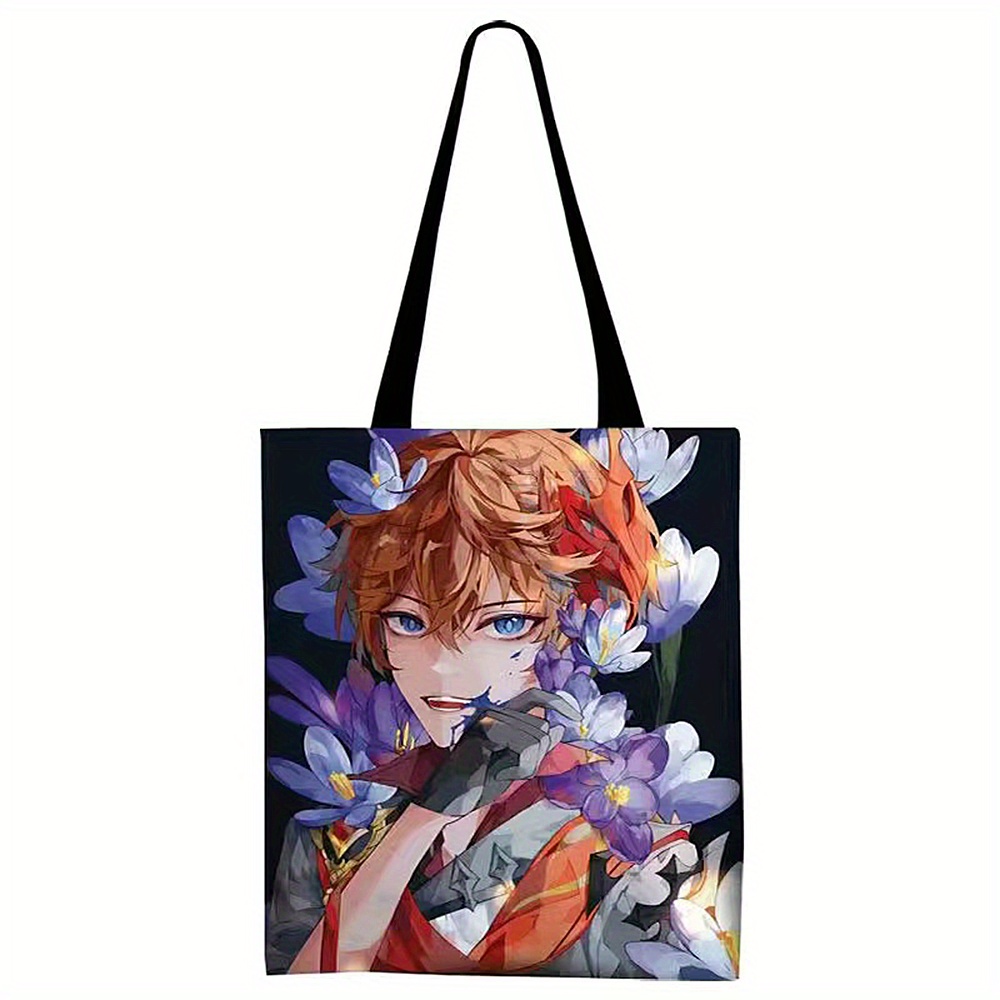 Anime Style Shoulder Bag, Large Capacity Tote Bag With Zipper, Fashionable  And Personalized Handbag - Temu