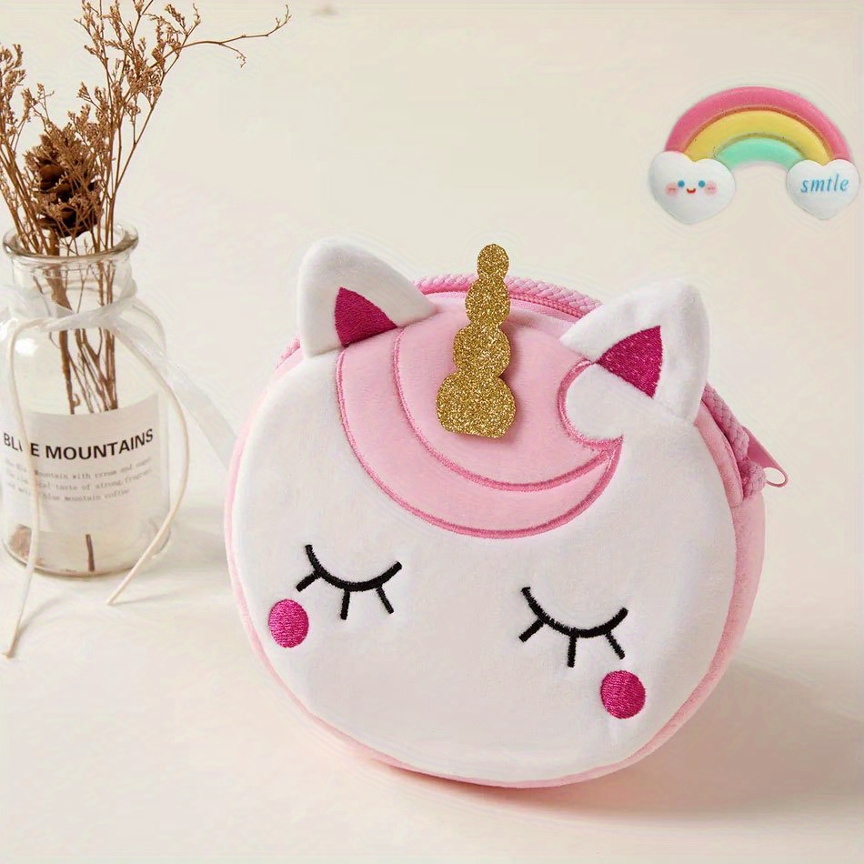 Bolso Bandolera De Felpa De Unicornio Para Niñas Y Niños, Bolso De Hombro  Bonito, Bolso De Cartera P Minnieouse AP007650-02