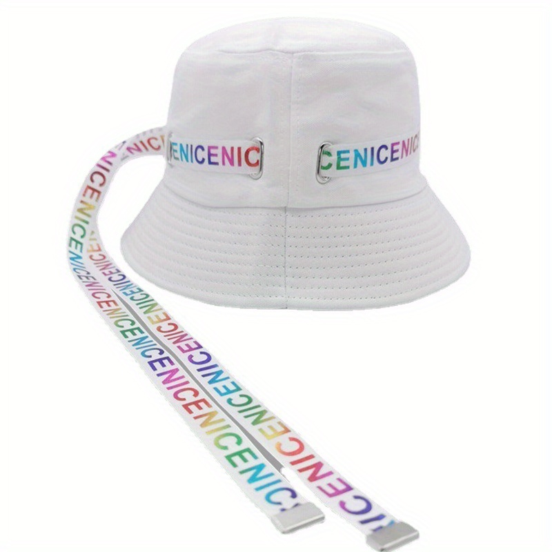 Colorful Ribbon Hip Hop Bucket Hat Solid Color Kpop - Temu