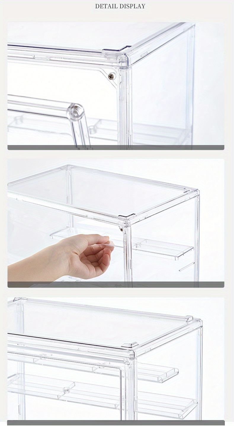 Clear Stackable Plastic Storage Bins Magnetic Attraction - Temu