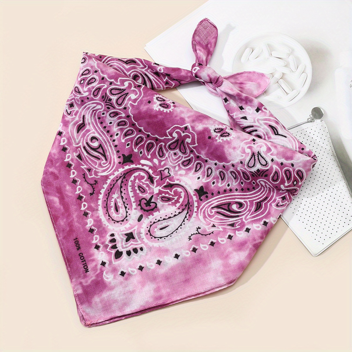 Paisley Print Bandana Tie Dye Western Cowgirl Cowboy - Temu