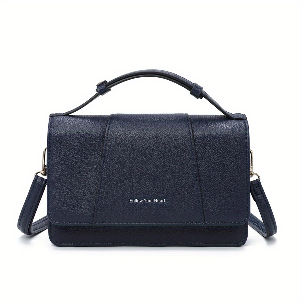Flap Solid Color Waterproof Trendy Shoulder Bag Magnet - Temu