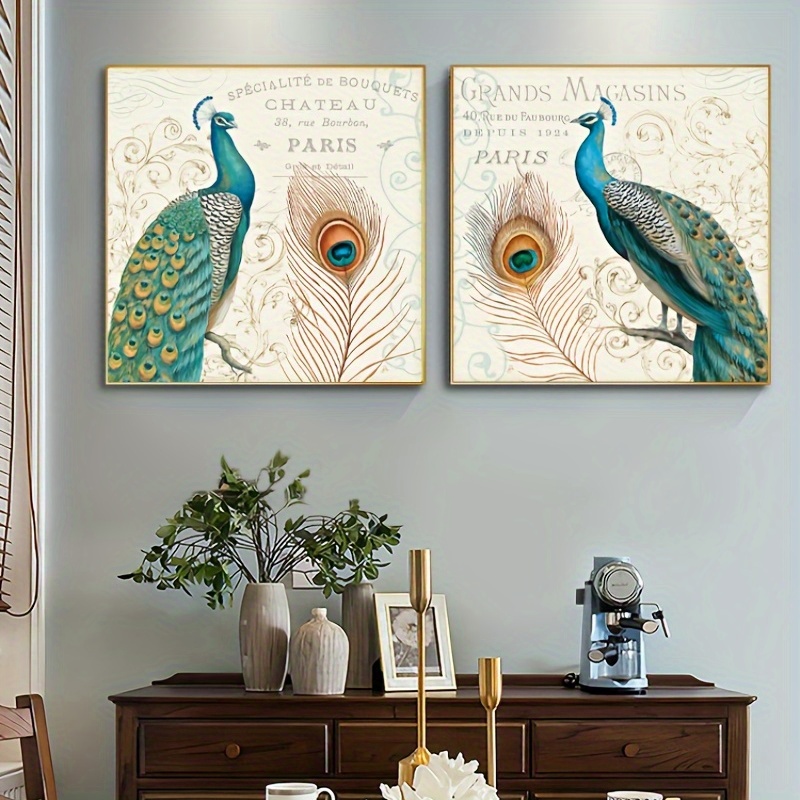 Magnificent Peacock Giclee Canvas Wall Art Set