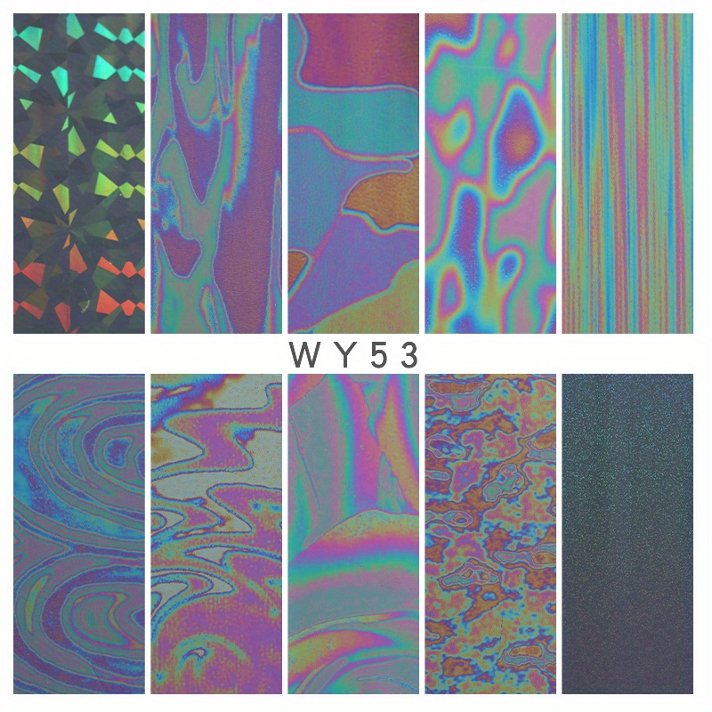 Aurora Glass Ice Paper Holographic Cellophane Decals DIY Sticker Foils