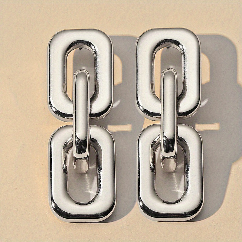 Geometric Golden Versatile European And Long Earrings, Minimalist Elegant Women's Ear Accessories